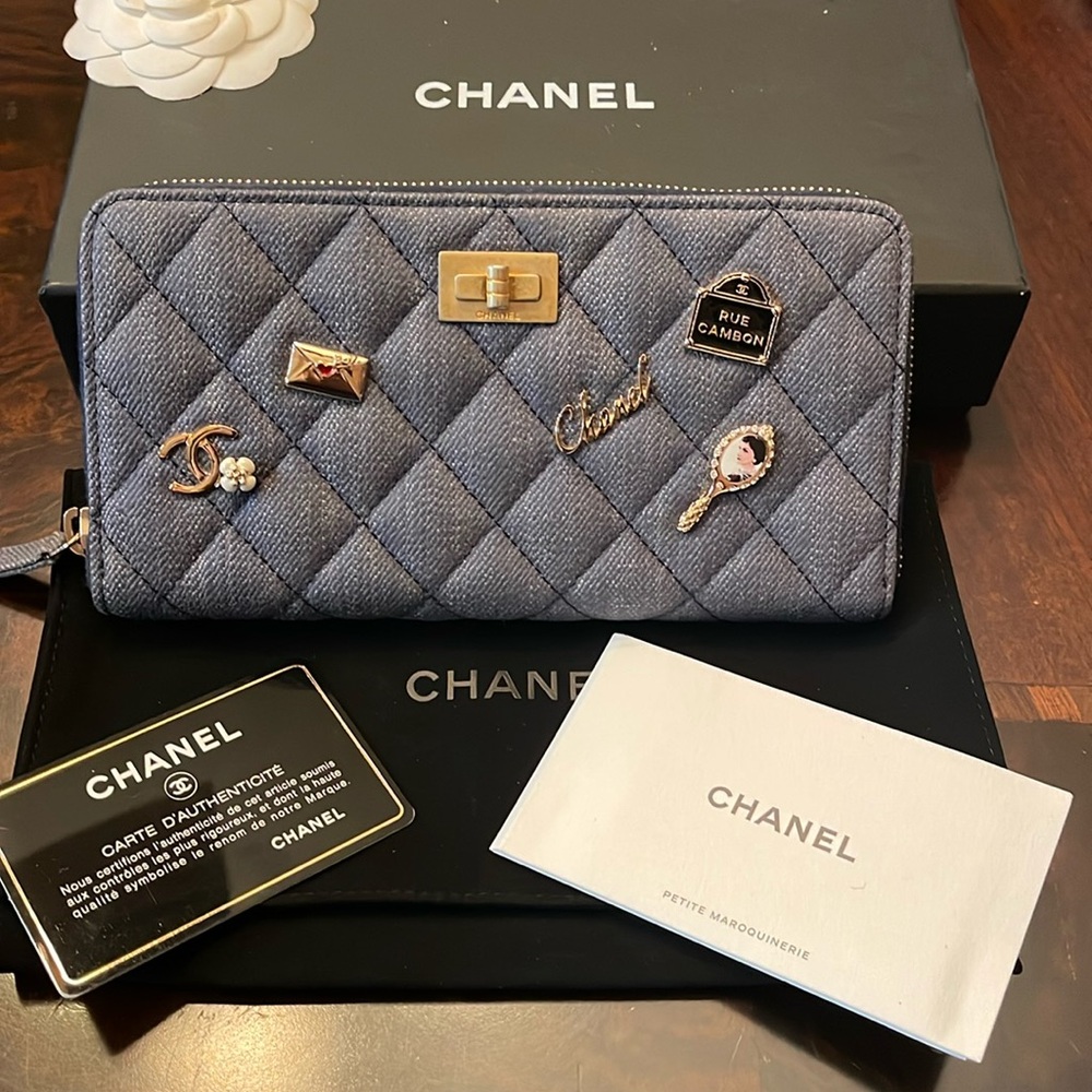Chanel Limited Edition Denim Lucky Charms Wallet